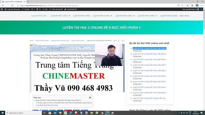 Luyện thi HSK 6 online Đề 1 Đọc hiểu Phần 1