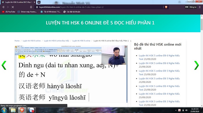 Luyện thi HSK 6 online Đề 6 Đọc hiểu Phần 2