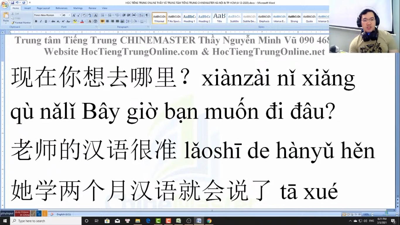 Trung tâm tiếng Trung Quận 10 thi thử HSK online bài 10