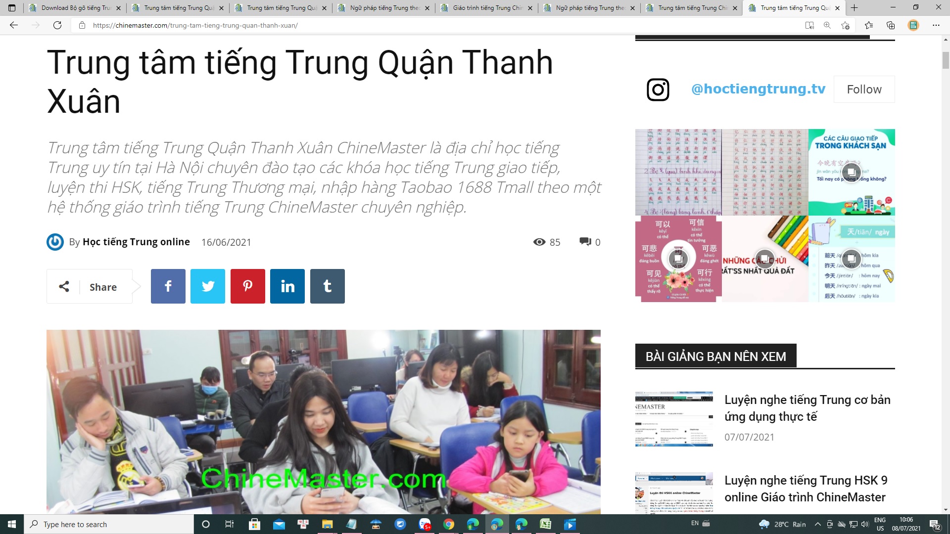 Trung tâm tiếng Trung Quận Thanh Xuân